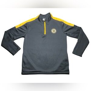NHL Boston Bruins 1/4 Zip Pullover Sweater Black/Yellow Size M